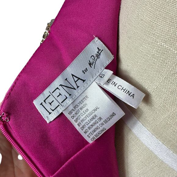 MAC DUGGAL IEENA 12428 Hot Pink Satin Rhinestone Strap Formal Gown Size 6 NWT - Picture 9 of 9